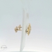 14K Yellow Gold 8.5mm Teddy Bear Stud Earrings with Round Light Blue CZ