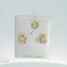 14K Yellow Gold 8.5mm Teddy Bear Stud Earrings with Round White CZ