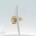 14K Yellow Gold Stud Earrings with 7mm Clear CZ with Push Backs