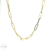 14k Yellow Gold Hollow 4mm Paper Clip Chain