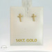  14K Yellow Gold 8mm Cross Stud Earrings with Push Back