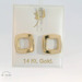 14K Yellow Gold Square Stud Earrings with Push Backs 0.5x0.5in