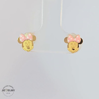Minnie Mouse Studs 14KT Pink 8mm