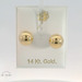 14k Yellow Gold Ball Stud Earrings with Push Backs 8mm