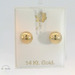 14K Yellow Gold Ball Stud Earrings with Screw Backs 7mm