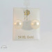 14K Yellow Gold Pearl Stud Earrings with Push Backs 10mm