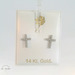 14K White Gold Cross Stud Earrings with White CZ with Screw Backs 8mm