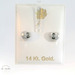 14K White Gold Heart Stud Earrings with Screw Backs 5mm