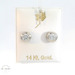 14K White Gold Round Stud Earring with White CZ & Screw Back 7mm