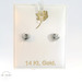 14K White Gold Heart Stud Earrings with Screw Backs 4mm