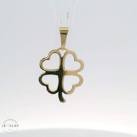 14K Yellow Gold Clover Pendant 1in.