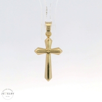 14K  Yellow Gold Cross Pendant 3/4 in.