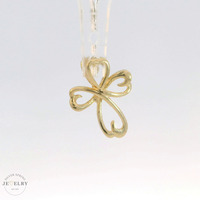 14K Yellow Gold Cross Pendant 1/2 in.