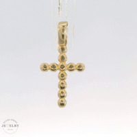 14K Yellow Gold Cross Pendant 3/4in