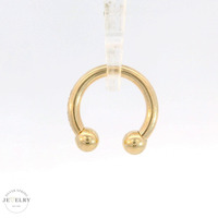 14K Yellow Gold Horseshoe Septum Nose Ring 11mm
