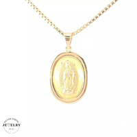 14KT Lady of Guadalupe Yellow Gold, 15mm, (CHAIN IS NOT INCLUDED)