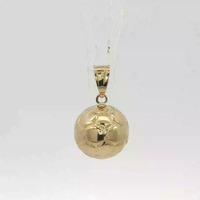 14K Yellow Gold Soccer Ball Pendant  3/4in 1.6gm