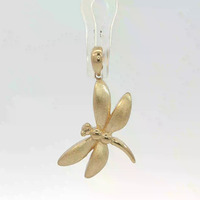 14K Yellow Gold Dragonfly Pendant 1in. 1.8gm