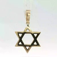 14k Yellow Gold Star of David Pendant 1.25in 2.5gm