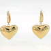  14K Yellow Gold Heart Dangle with Lever Back Earrings 1.25in 3.7gm