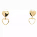  14K Yellow Gold Two Heart Dangle Earrings with Push Back 3/4 in 1.7gm