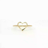 14K Yellow Gold Heart Ring Size 8.5 1.1gm