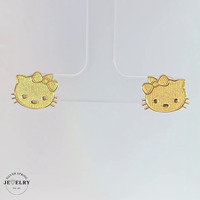 Hello Kitty Studs 14KT Yellow Gold