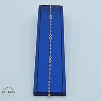  14KT Beaded Link Bracelet Tricolor 8 Inches