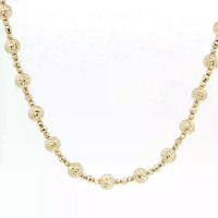 14K Yellow Gold Bead Chain Lobster Lock 18in 8.1gm