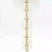 14K Yellow Gold Diamond Cut Beaded Bracelet Lobster Lock 7in 3.4gm