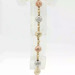14K Tri Color Diamond Cut Beaded Bracelet Lobster Lock 7in 3.6gm