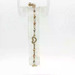 14K Tri Color Gold Heart & Bead Link Bracelet 8in 3.5gm