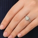 18k Natural Diamond Hidden Halo Engagement Ring 