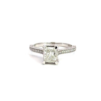 18k Natural Diamond Hidden Halo Engagement Ring 
