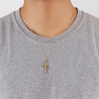 14k Gold Crucifix Pendant, 1.25 inches in length