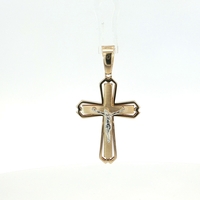  14k Yellow Gold Crucifix Pendant with Detailed Christ Figure