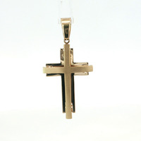Modern 14k Yellow Gold Cross Pendant