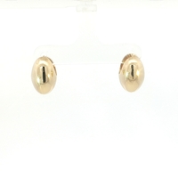  14k Oval Teardrop Huggie Hoops Earrings