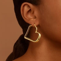  14k Heart Shape Hoop Earrings