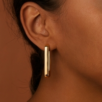  14k Rectangular Hoop Earrings