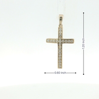  14k Channel Set Cubic Zirconia Cross