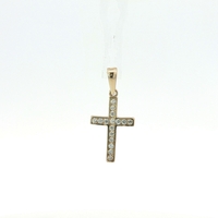 14k Channel Set Cubic Zirconia Cross