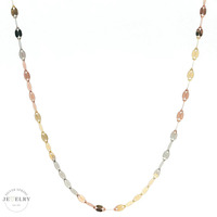 14K Tri Color Anchor Chain 18in 1.3gm