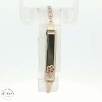 Child 14k 3mm Flower Valentino ID Bracelet, 3.5g, 6 inch 