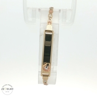 Child 14k 3mm Heart Valentino ID Bracelet, 3.5g, 6 inch