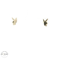 14k Yellow Gold Playboy Bunny Stud Earrings