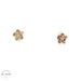 14k Rose & Yellow Gold Flower Stud Earrings with Cubic Zirconia Accents