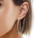Classic Silver Hoop Earrings, 2.5 inch diameter
