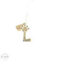 14K Yellow Gold "L" Initial Pendant 