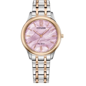 Citizen Ladies Eco Watch 36mm with Pink Marbled Dial EM1216-55X
